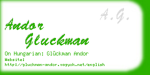 andor gluckman business card